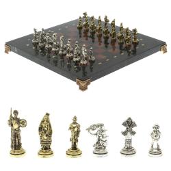 Шахматы &quot;Дон Кихот&quot; доска 28х28 см из камня лемезит змеевик — 