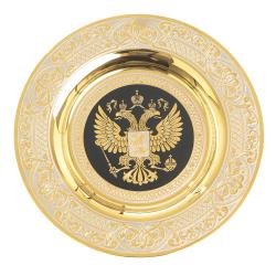 Тарелка с гравюрой &quot;Герб РФ&quot; 12 см Златоуст — 