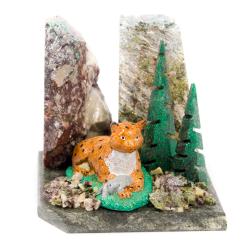 Сувенир из креноида и змеевика &quot;Рысь&quot; — 