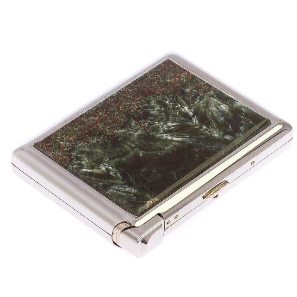 Портсигар на 20 сигарет с зажигалкой камень серафинит фото 1 — 