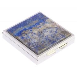 Таблетница на 4 отделения камень лазурит афганский цвет серебро — 