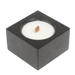 Свеча квадратная из черного змеевика 7х7х4,3 см — 