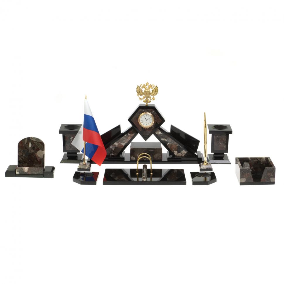 Настольный набор "Герб" из конгломерата фото 1 — 