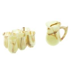 Набор для сока: кувшин и 6 стаканов из оникса (2,5х4) — 