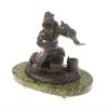 Бронзовая статуэтка "Емеля" на подставке из змеевика фото 1 — 