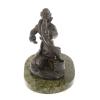 Бронзовая статуэтка "Емеля" на подставке из змеевика фото 2 — 