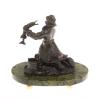 Бронзовая статуэтка "Емеля" на подставке из змеевика фото 3 — 