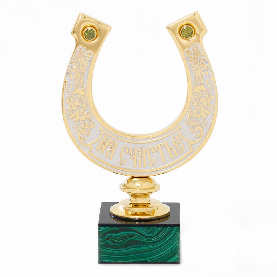Подкова из малахита "На счастье" фото 1 — 