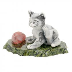 Сувенир из мрамолита &quot;Котенок чешет ухо&quot; — 