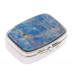 Таблетница на 2 отделения камень иркутский лазурит цвет серебро — 