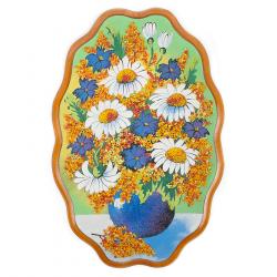 Картина с рисунком из камня &quot;Букет ромашек в горшке&quot; 29х19 см — 