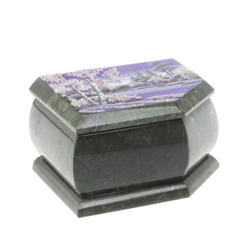 Шкатулка с расписной крышкой "Зима" 11х9х6,5 см фото 1 — 