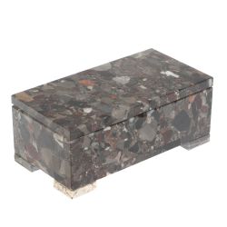 Шкатулка из камня конгломерат 18х9х7,5 см — 