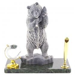 Подставка под ручку &quot;Медведь&quot; змеевик мрамолит — 