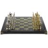 Шахматы подарочные "Русь" доска 40х40 см из камня змеевик фото 2 — 