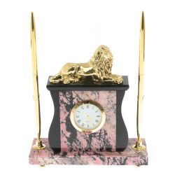 Часы  Лев&quot; из родонита — 