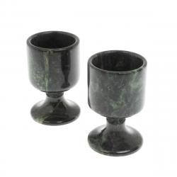 Набор рюмок 2 шт из змеевика 40 мл / 4,5х4,5х7 см — 