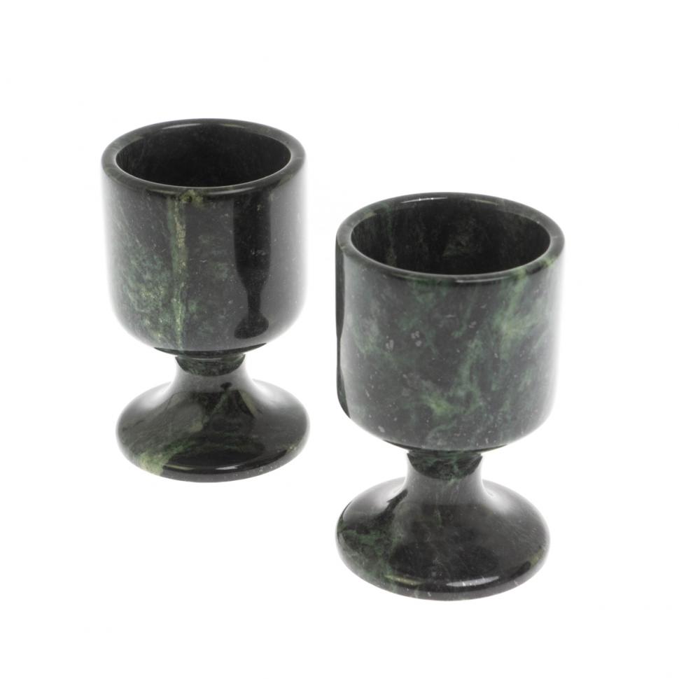 Набор рюмок 2 шт из змеевика 40 мл / 4,5х4,5х7 см фото 1 — 