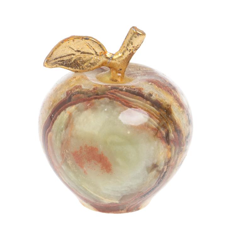 Сувенир "Яблоко" 3,2х4 см (1,25) оникс коричнево-зеленый фото 1 — 