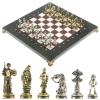 Шахматы "Дон Кихот" доска 28х28 см из камня лемезит мрамор фигуры металлические фото 1 — 