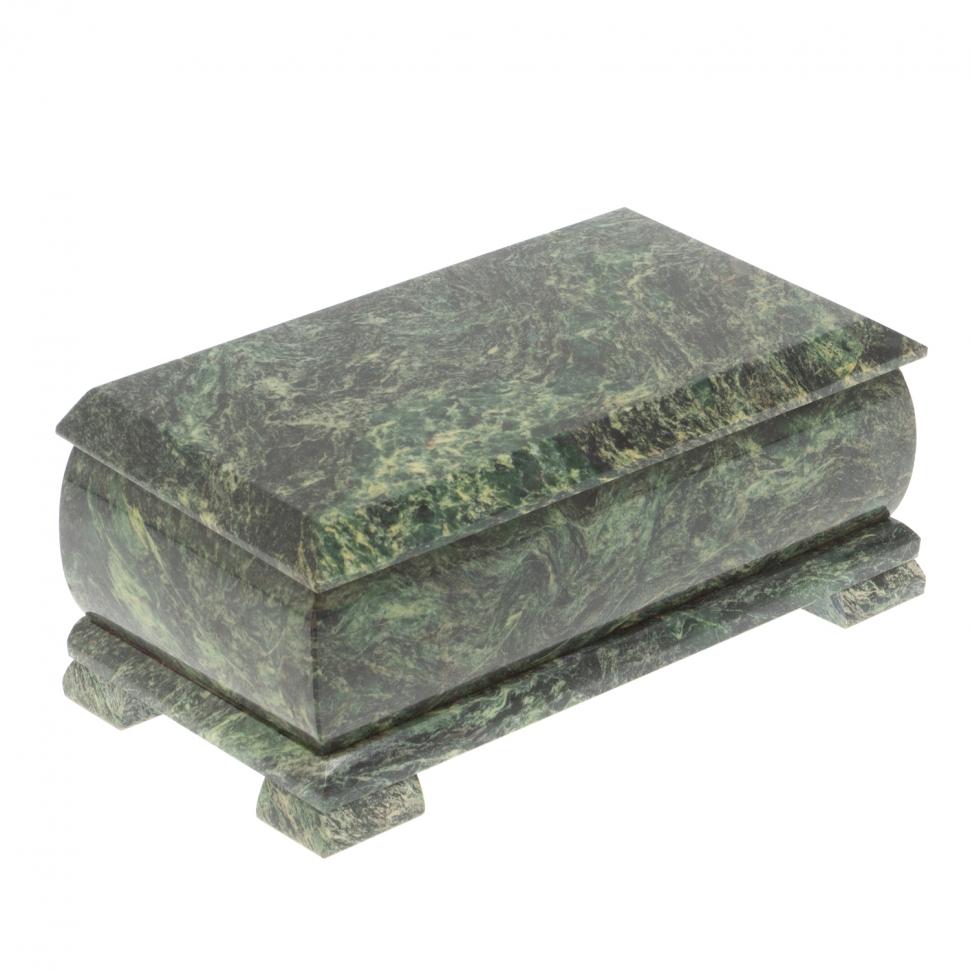 Шкатулка для денег "Купюра" с зеркалом змеевик 19x10x8 см фото 1 — 