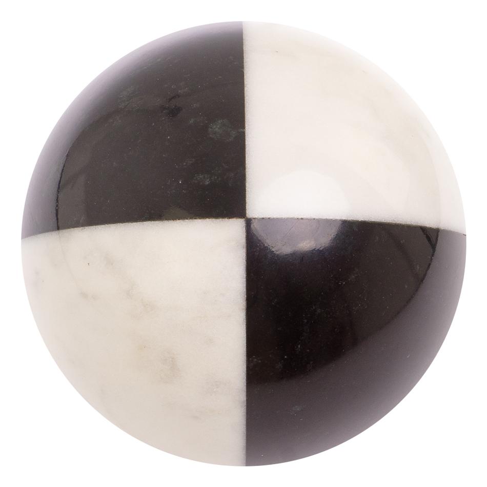 Шар из черного змеевика и мрамора 12,5 см фото 1 — 