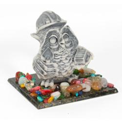 Сувенир из мрамолита &quot;Филин строитель&quot; — 