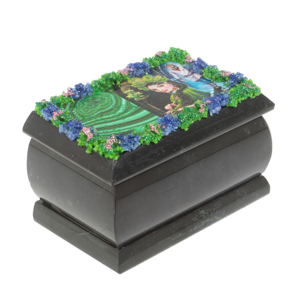 Шкатулка "Хозяйка медной горы / Данила Мастер" змеевик 10х6,5х6 см фото 1 — 