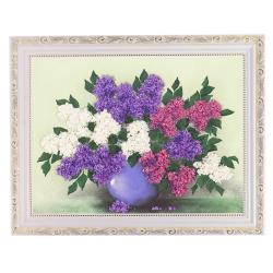 Картина из каменной крошки &quot;Букет сирени&quot; багет 36х46 см — 