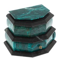 Ларец для украшений камень змеевик 19х13х13,5 см — 