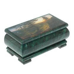 Шкатулка &quot;Закат&quot; из змеевика 16х8х7,5 см — 