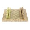 Каменные шахматы "Сувенирные" оникс, ракушечник доска 20х20 см фото 2 — 