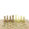 Каменные шахматы "Сувенирные" оникс, ракушечник доска 20х20 см фото 5 — 