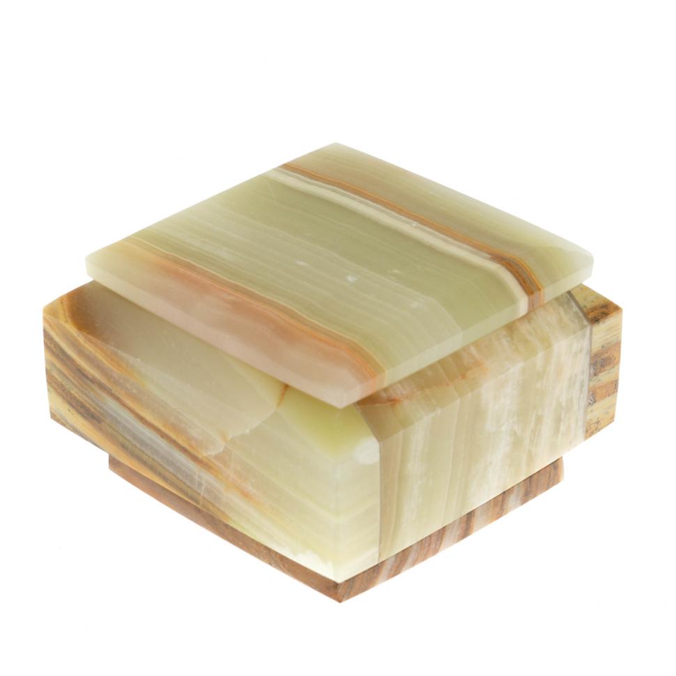 Шкатулка из оникса 7х7х6 см (3х3) фото 1 — 