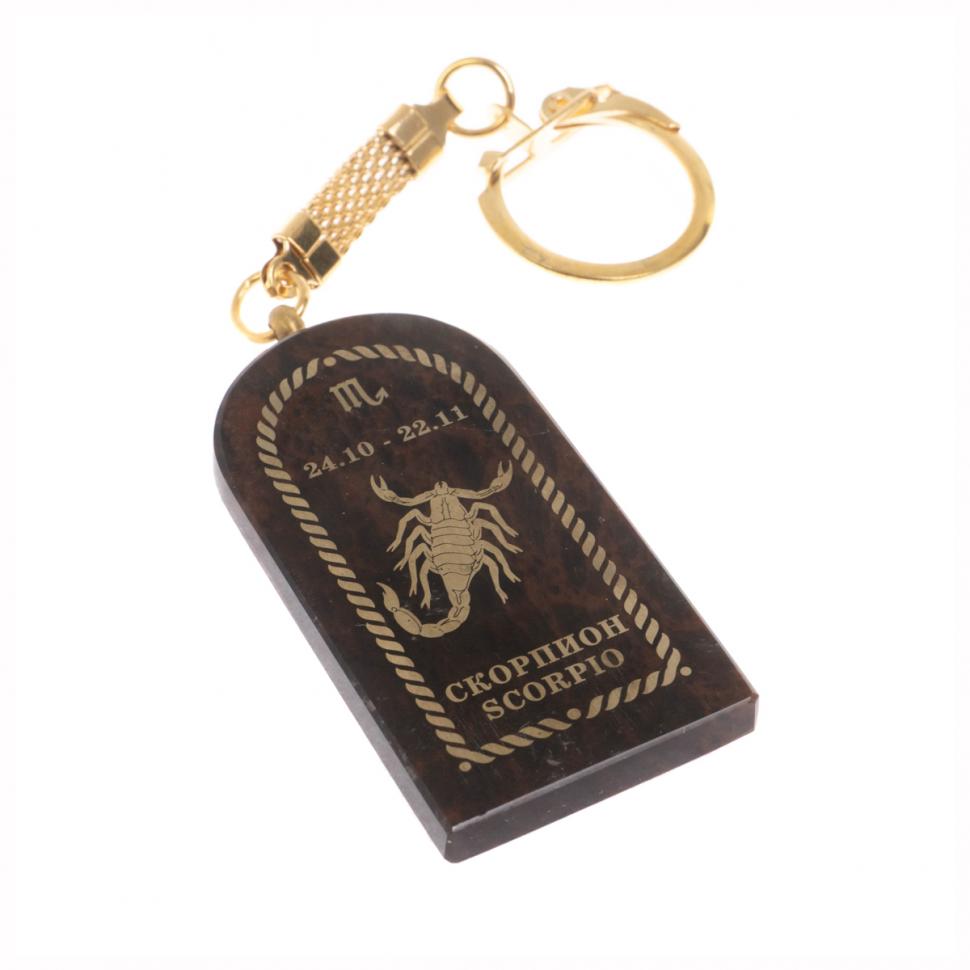 Брелок из обсидиана знак зодиака "Скорпион" фото 1 — 