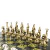 Шахматы "Атлас" доска 44х44 см змеевик фигуры металлические фото 4 — 