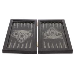 Нарды из камня с гравировкой &quot;Волк&quot; — 