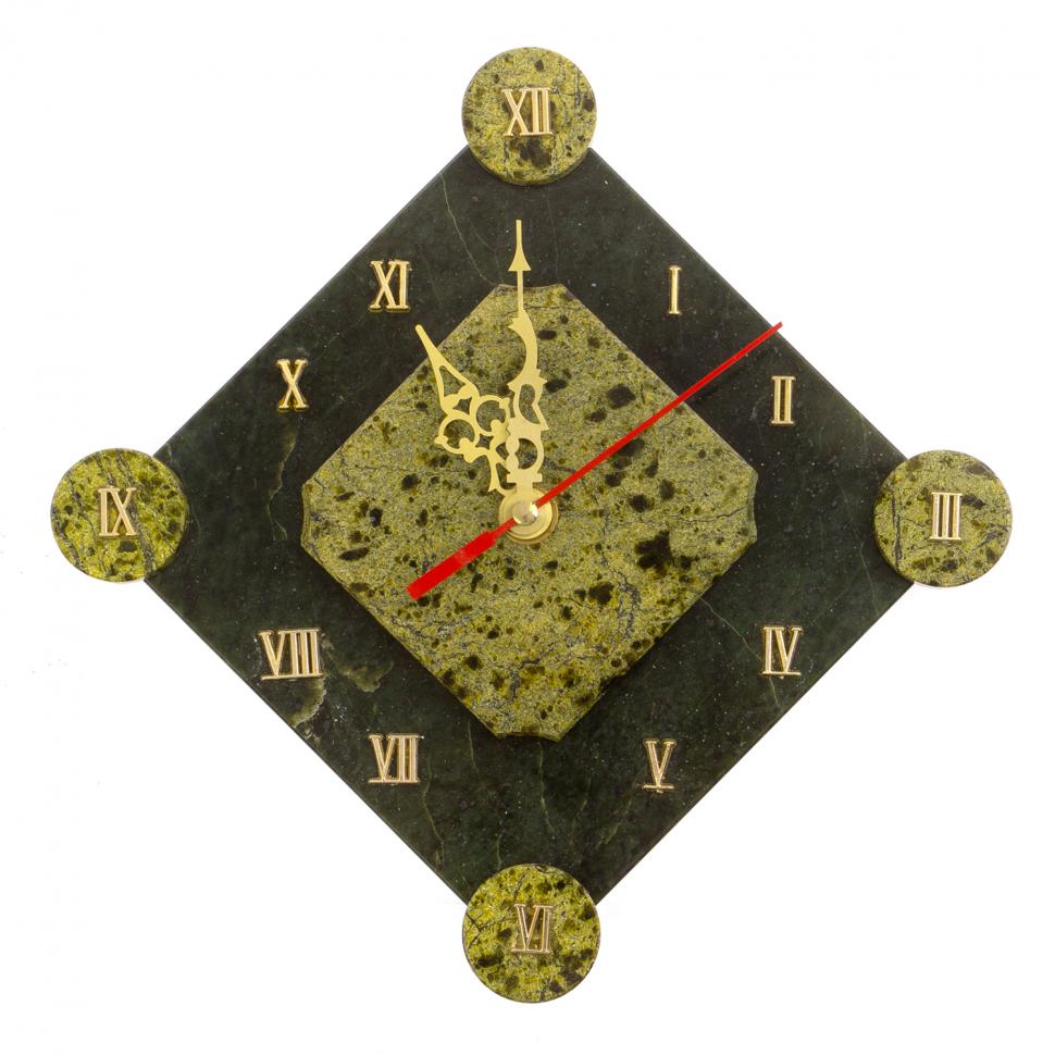 Часы настенные "Элегант" камень змеевик фото 1 — 