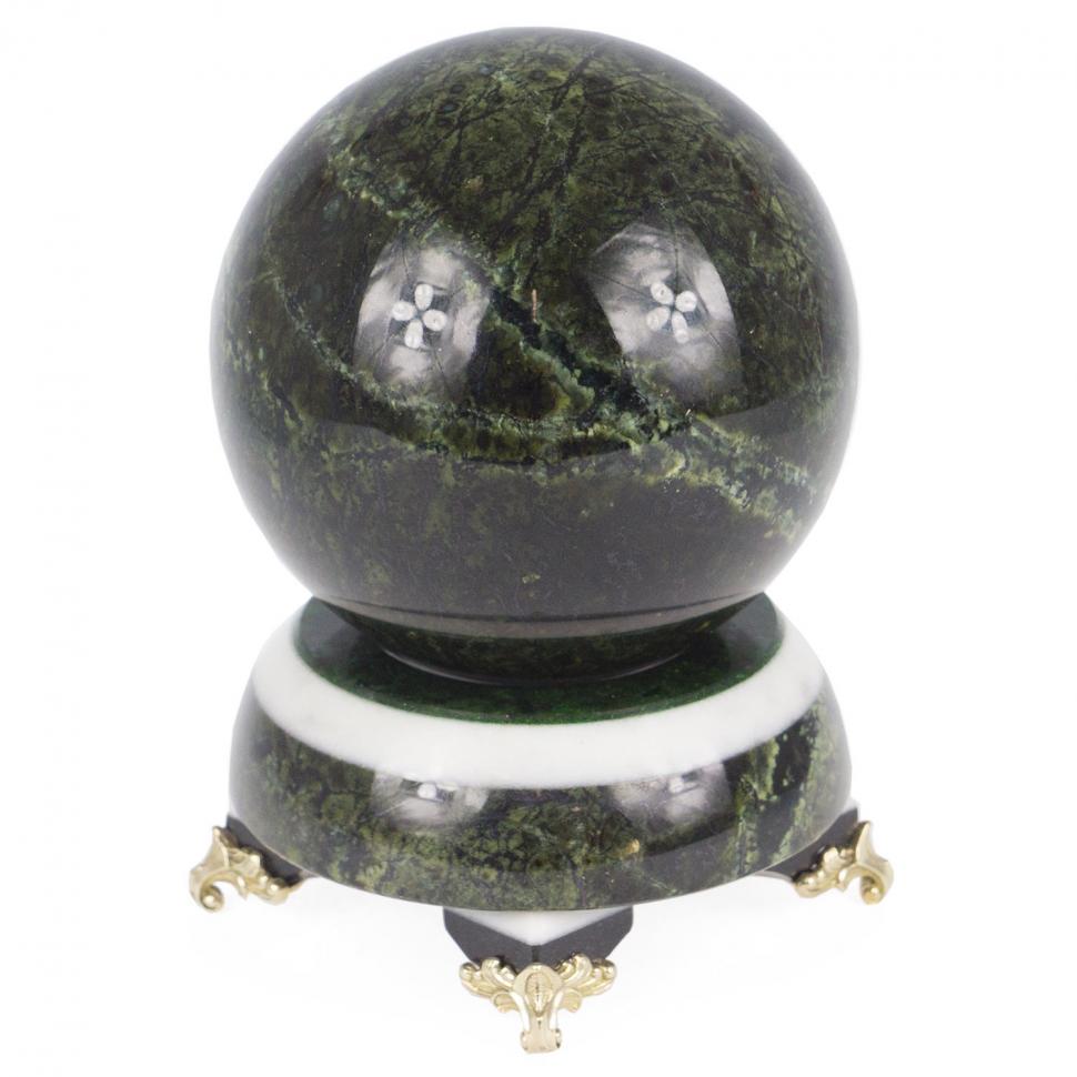 Шар из темного змеевика Антистресс 10 см фото 1 — 