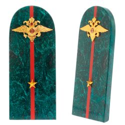 Сувенир &quot;Погон младший лейтенант МВД&quot; камень змеевик — 