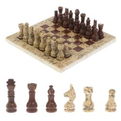 Шахматы &quot;Сувенирные&quot; из камня оникс, ракушечник 20х20 см — 