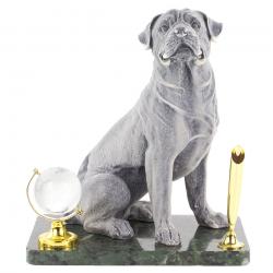 Подставка под ручку &quot;Ротвейлер&quot; змеевик мрамолит — 