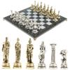 Шахматы "Атлас" доска 44х44 см из мрамора фигуры металлические фото 1 — 