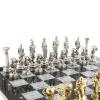 Шахматы "Атлас" доска 44х44 см из мрамора фигуры металлические фото 3 — 