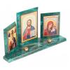 Икона с подсвечниками Триптих из змеевика 24х6,5х12,5 см фото 2 — 