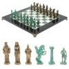 Шахматы "Александр Македонский" фигуры бронза / патина мрамор змеевик 36х36 см фото 1 — 