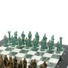 Шахматы "Александр Македонский" фигуры бронза / патина мрамор змеевик 36х36 см фото 4 — 