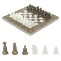 Шахматы &quot;Сувенирные&quot; белый мрамор, ракушечник доска 20х20 см — 
