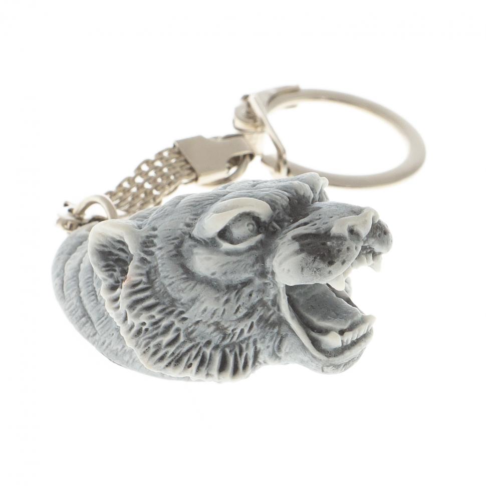 Брелок "Голова тигра" из мрамолита фото 1 — 