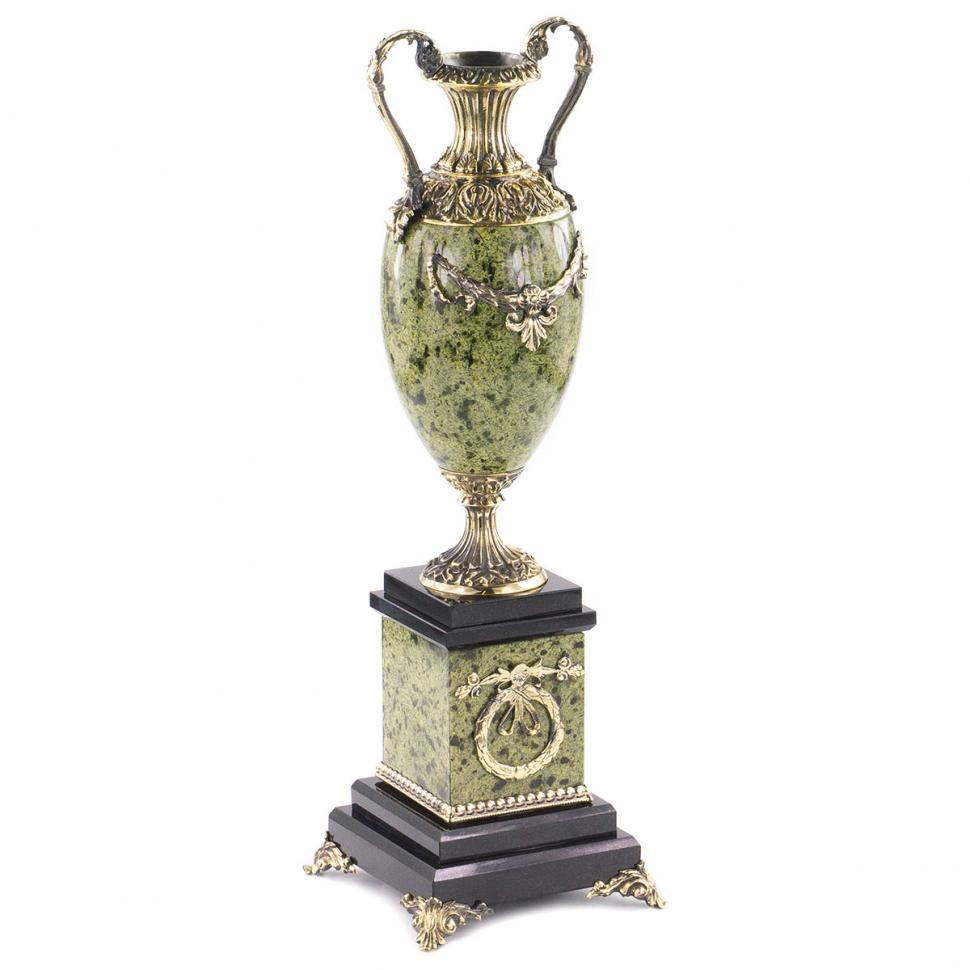 Ваза из натурального змеевика и бронзы "Афина" фото 1 — 